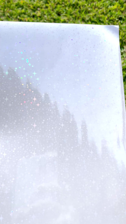 A4 starry sparkle holo glossy cold laminate sheets 10 pack