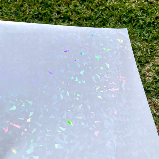 A4 broken glass holo glossy cold laminate sheets 10 pack - Stickybeaky Supplies