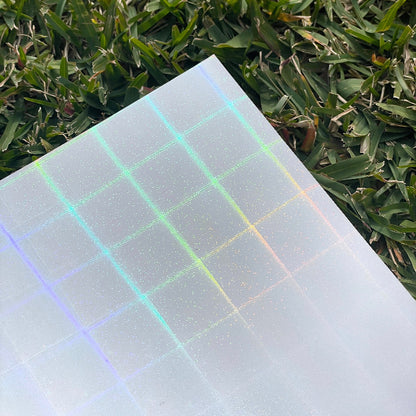 PREORDER A4 checkered glitter holo glossy cold laminate sheets 10 pack - Stickybeaky Supplies