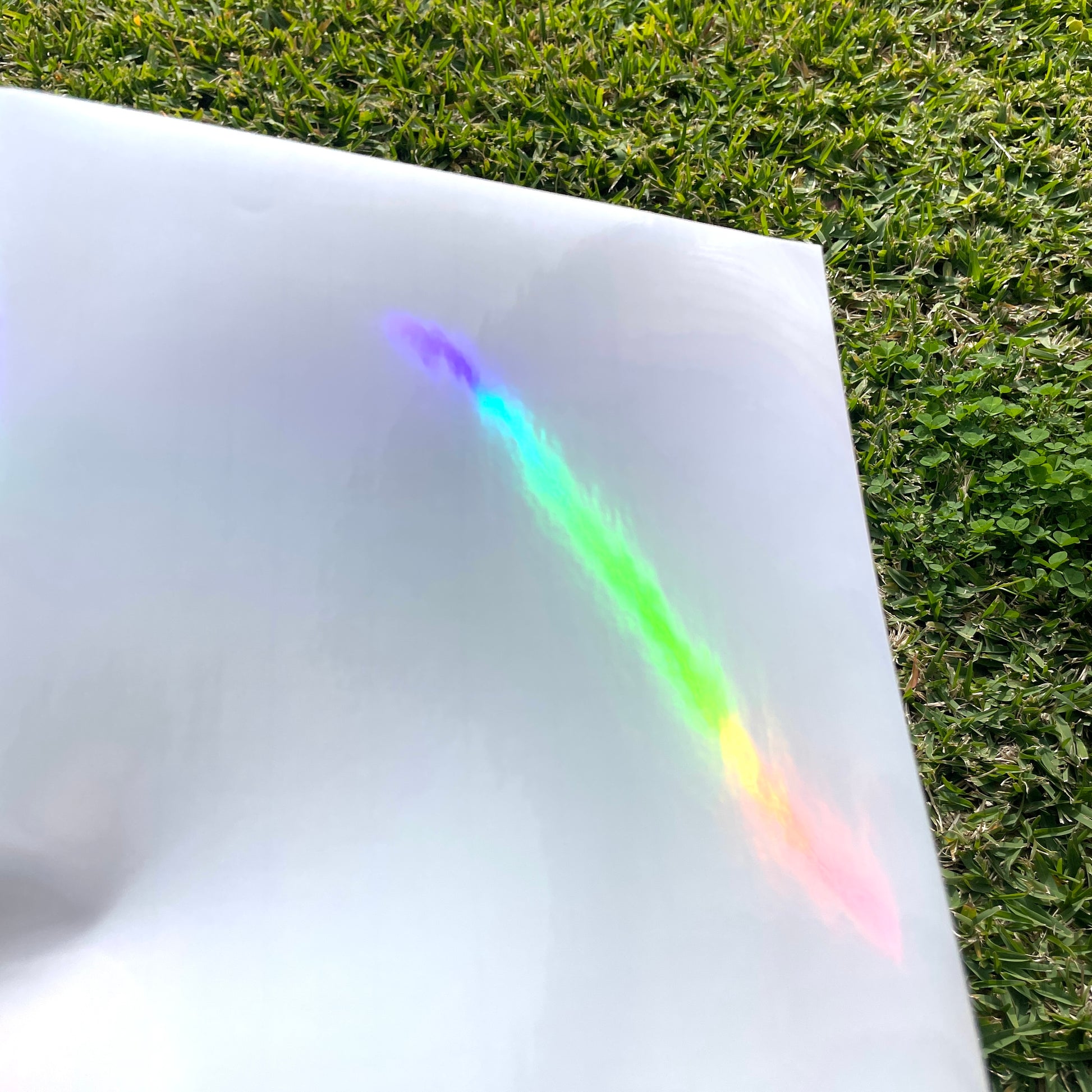 A4 plain rainbow holo glossy cold laminate sheets 10 pack - Stickybeaky Supplies
