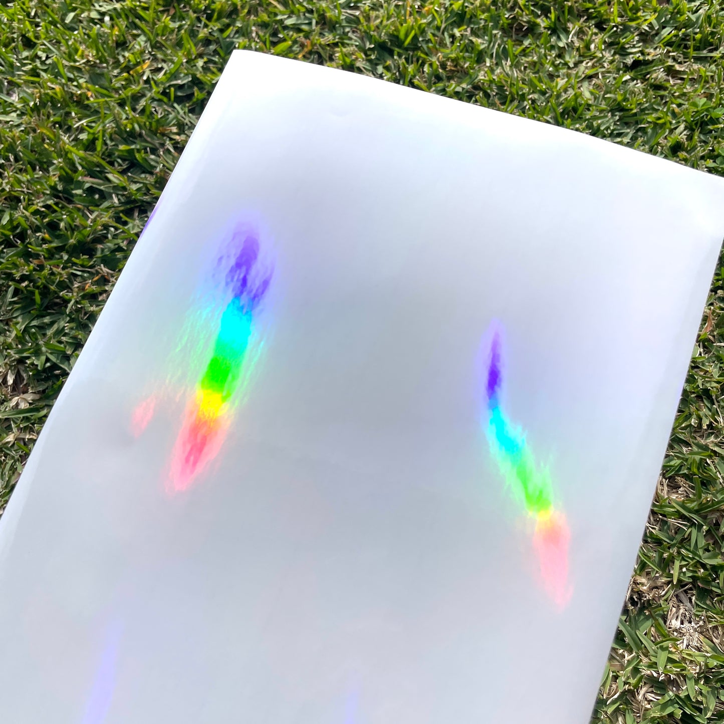 A4 plain rainbow holo glossy cold laminate sheets 10 pack - Stickybeaky Supplies