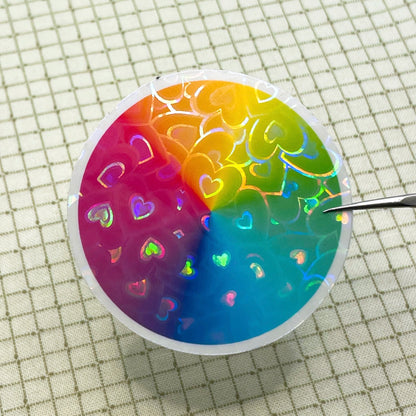 PREORDER A4 heart cluster holo glossy cold laminate sheets 10 pack - Stickybeaky Supplies