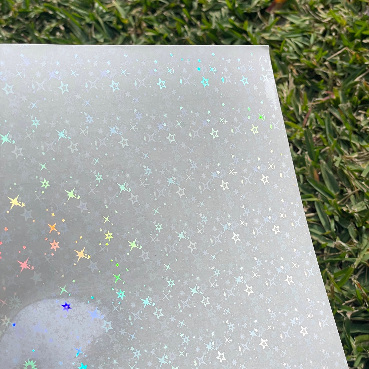 PREORDER A4 star cluster holo glossy cold laminate sheets 10 pack - Stickybeaky Supplies