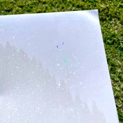 A4 starry sparkle holo glossy cold laminate sheets 10 pack - Stickybeaky Supplies